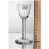 Image 4 : Antique Georgian cordial glass with bucket shaped bowl and multi opaque air twist stem on slightly c