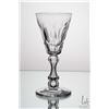 Image 1 : Antique William IV/ Victorian toastmasters glass with petal cut bowl and triple knob trapped bubble 