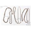 Image 1 : Three 10kt yellow gold neck chains including Italian tri-gold 17", 16" box chain and a 16" serpentin