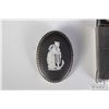 Image 2 : Black Wedgwood Jasperware brooch in silver bezel, Art Deco Wittnauer travel clock, not working at ti