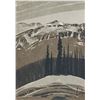 Image 3 : Unframed block print titled "Mount McPherson Revelstoke". Signed by artist (George) Webber 64. And a