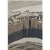 Image 3 : Unframed block print titled "Mount McPherson Revelstoke". Signed by artist (George) Webber 64. And a