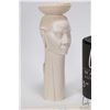 Image 2 : Carved elephant ivory bust of an African woman 8 3/4" in height and a figural letter opener 13 1/4" 