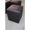 Image 2 : Four leather -like vinyl upholstered stools, each 15" square and 18" in height