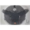 Image 2 : Artisan made, carved art glass eagle and moon sculpture on stainless stand by artist John Nutter 200