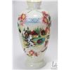 Image 2 : Pair of antique hand painted Bristol glass vases with decorative millhouse and flowers, each 12" in 