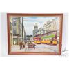 Image 2 : Framed oil on board painting titled on verso "Argyle St. in the 50's Glasgow", dated 1977 and signed