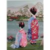 Image 2 : Two framed Oriental needleworks featuring Geishas, 26 1/2" X 20, overall dimensions including frames