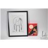 Image 1 : Two original pieces of art including ink pen drawing titled "Shield of Courage" 12" X 8" and a stret
