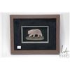 Image 1 : Framed moose hair tufted picture of a brown bear by artist Linda Didzena, overall dimensions includi