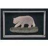 Image 2 : Framed moose hair tufted picture of a brown bear by artist Linda Didzena, overall dimensions includi