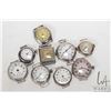 Image 1 : 9 non-working or incomplete wrist watches all in Sterling cases. One wrist watch has gold looking st