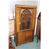 Image 1 : Antique fall front china cabinet with single glazed door and two solid doors, original finish and ha