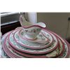 Image 4 : Large selection of antique semi porcelain dinnerware, transfer ware with hand painted ribbon and blu
