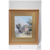 Image 1 : Antique gilt framed watercolour painting marked on verso "Brewers Cottage (?), no artist signatures 