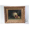 Image 1 : Gilt framed antique oil on board still-life, painting, signed by artist Bards, 10" X 13"
