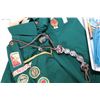Image 5 : Selection of vintage Boy Scouts collectibles including Boys size 14 1/2 shirt with twenty one sewn o
