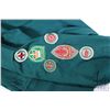 Image 6 : Selection of vintage Boy Scouts collectibles including Boys size 14 1/2 shirt with twenty one sewn o