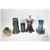 Image 1 : Tray lot of vintage collectibles including Rosedale Zepher Lily 7" in height, a glazed bamboo motif 