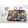 Image 1 : Tray lot of watch parts including half completed and/or non working watches, movements, screws, jewe