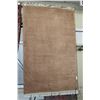 Image 1 : Sculpted wool salmon pink area carpet with fringed edges, 46" X 74"