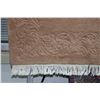 Image 2 : Sculpted wool salmon pink area carpet with fringed edges, 46" X 74"