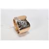 Image 1 : Custom made 14kt yellow gold and diamond gemstone ring. Set with center .81ct brilliant cut white di
