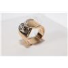 Image 2 : Custom made 14kt yellow gold and diamond gemstone ring. Set with center .81ct brilliant cut white di