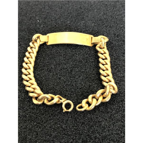 18K ID BRACELET,8.25",11.4G
