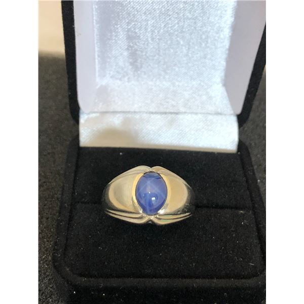 10K MENS RING WITH SAPPHIRE