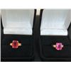 Image 1 : 2-10K LADIES RINGS WITH RED AND PINK PASTE