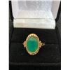 Image 1 : 14K LADIES RING WITH GREEN CHALCEDONY
