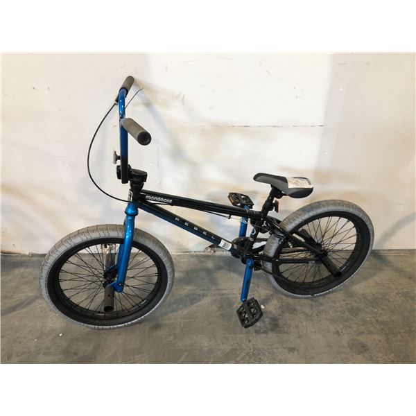 MONGOOSE REBEL BLUE/BLACK SINGLE SPEED STUNT BIKE