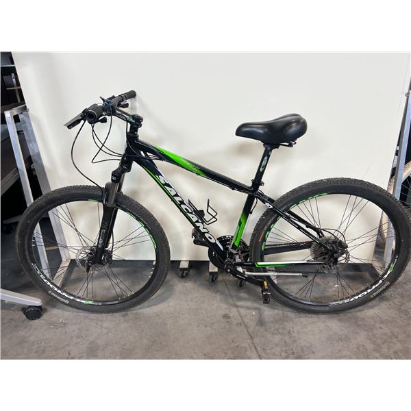 SALCANO ASTRO BLACK/GREEN 21 SPEED  FRONT SUSPENSION MOUNTAIN BIKE