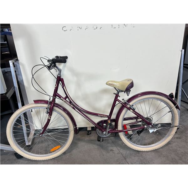 KENSINGTON EVERYDAY PURPLE SINGLE SPEED CRUISER BIKE