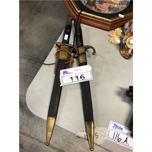 ALEX COPPEL SOLINGEN ANTIQUE BAYONET, AND WEYERSBERG KIRSCHBAUM & CO SOLINGEN ANTIQUE BAYONET