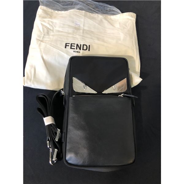 BLACK FENDI CROSS BODY BAG MADE IN ITALY SN: SBS010 AOKK 188-0068 WITH DUST BAG