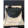 Image 1 : BLACK LEATHER LOUIS VUITTON FANNY PACK WITH DUST BAG