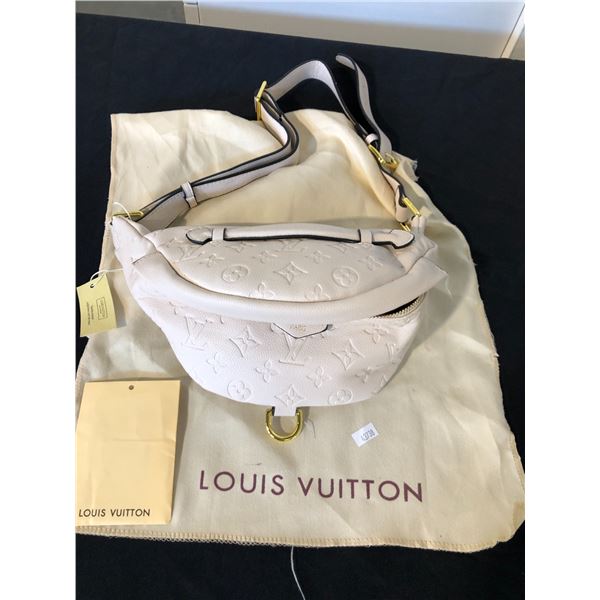 CREAM LEATHER LOUIS VUITTON FANNY PACK WITH DUST BAG