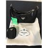 Image 1 : BLACK PRADA PURSE WITH ATTACHED CHANGE PURSE AND DUST BAG