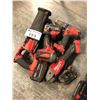 Image 1 : LOT OF ASSORTED CORDLESS MILWAUKEE POWER TOOLS INCLUDING IMPACT, DRILL, ANGLE GRINDER. SAWZALL AND