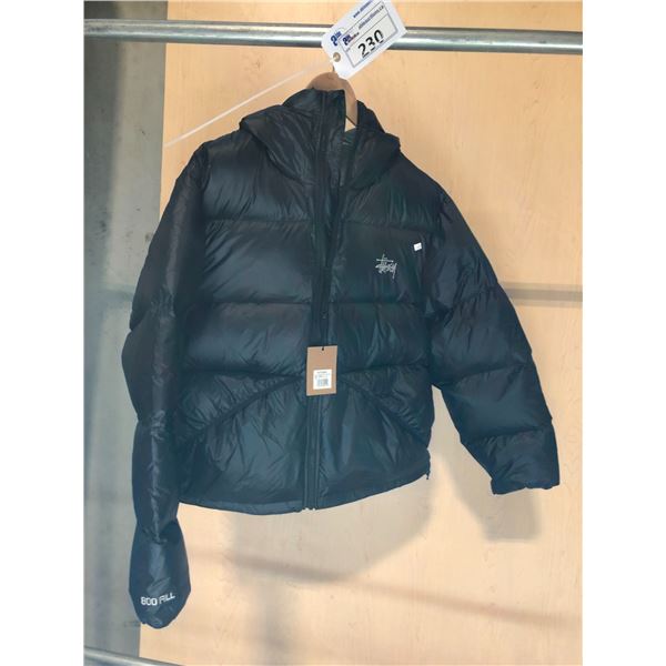 STUSSY MENS BLACK JACKET 800FILL IN SIZE MEDIUM