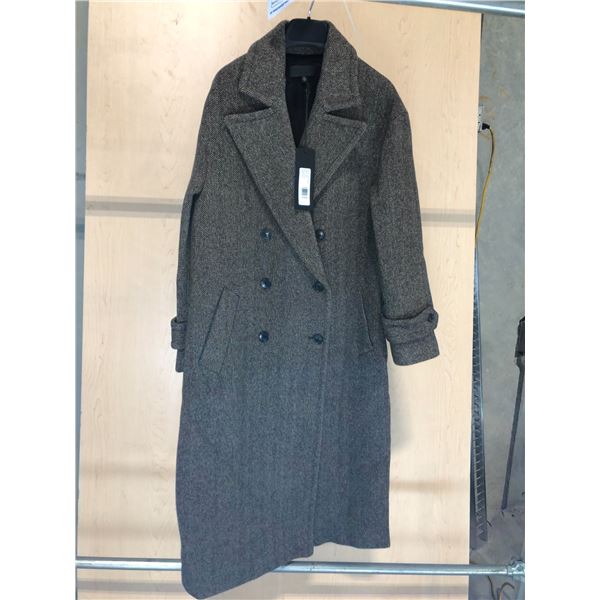 NILI LOTAN NEW YORK MARIETTE MENS OVERCOAT  XS BROWN