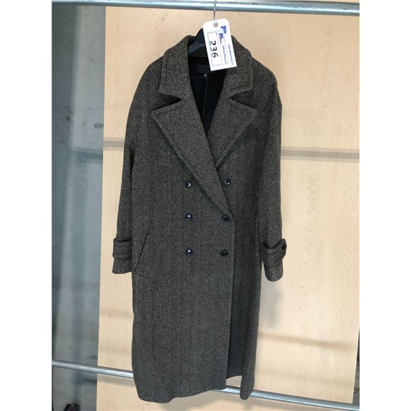 NILI LOTAN NEW YORK MARIETTE MENS OVERCOAT MEDIUM BROWN MELANGE