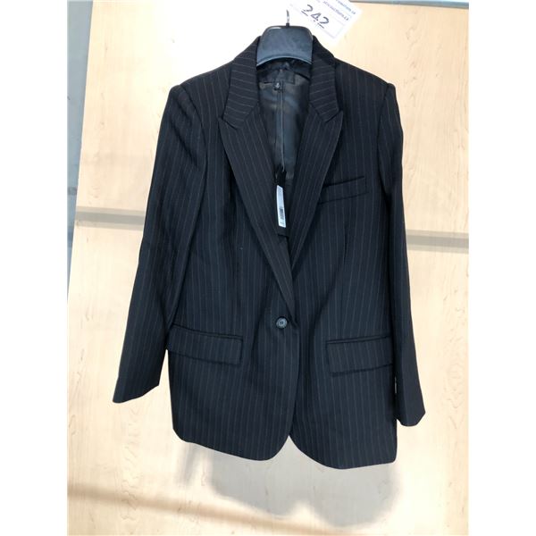 NILI LOTAN NEW YORK MARIETTE BLACK PINSTRIPE LADIES BLAZER SIZE 10 BLACK AND WHITE
