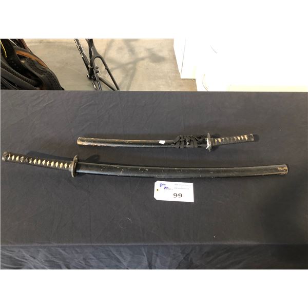2 ASSORTED ANTIQUE COLLECTIBLE SAMURAI SWORDS WITH SHEATHS