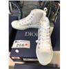 Image 2 : LADIES DIOR WHITE CANVAS HIGH TOP SHOES SIZE 5.5