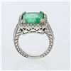 Image 2 : 8.5ct Natural Colombian Emerald 14K White Gold Ring