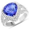 Image 1 : 6.22ct Tanzanite 14K White Gold Ring