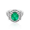 Image 1 : 2ct Natural Emerald 14K White Gold 6.2gm Ring